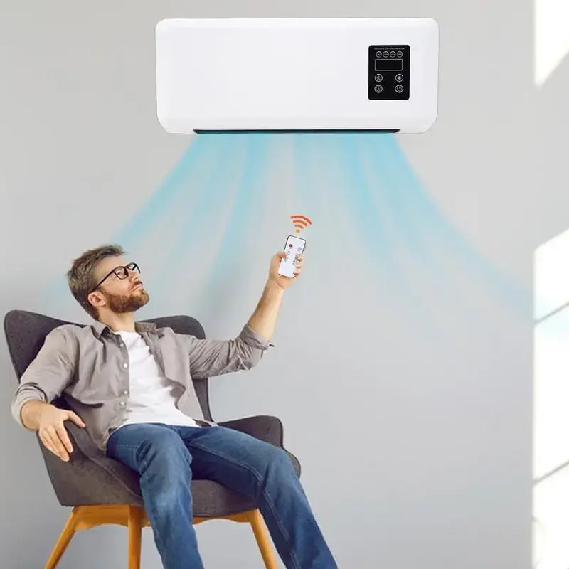 Mini Cold/warm Air Conditioner Wall Mounted Air Cooler Portable Electric Home Heater for Dormitory/Bedroom/Bathroom/Kitchen